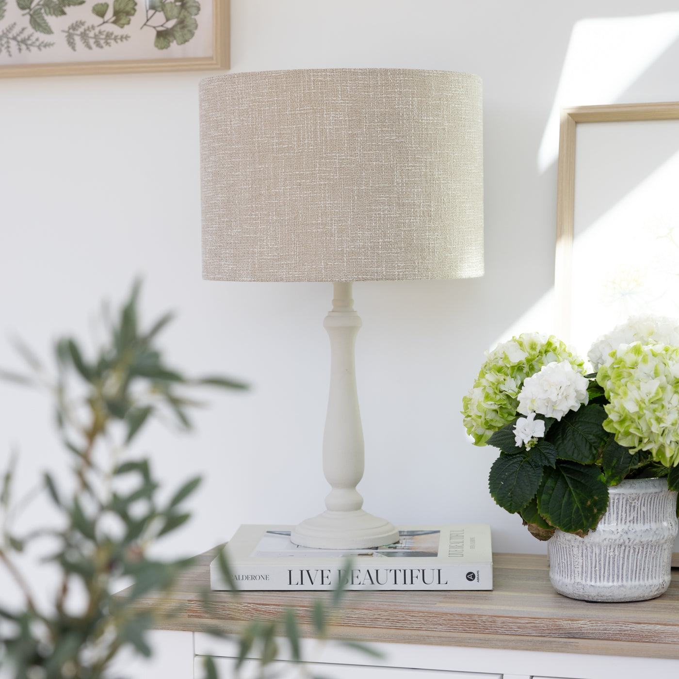 Hessian Natural Drum Lampshade