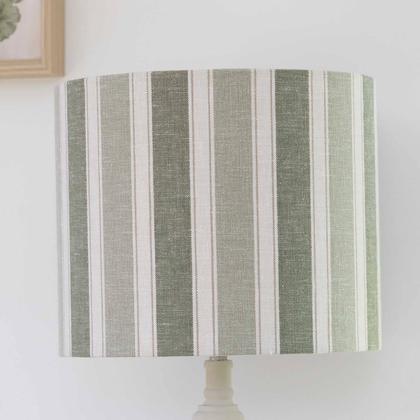 Augustine Sage Green Stripe Drum Lampshade