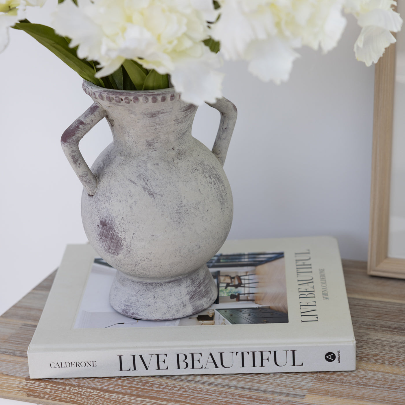 Small Grey Stone Effect Amphora Vase