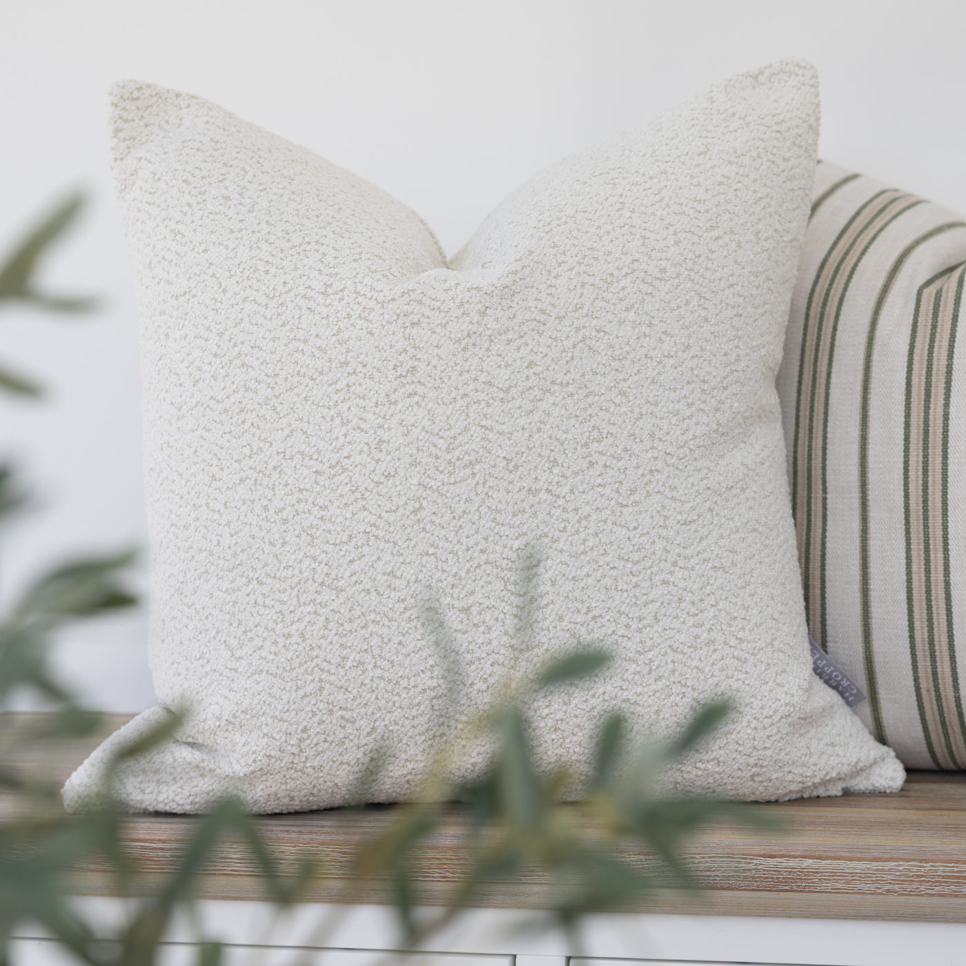 Ivory Boucle Cushion