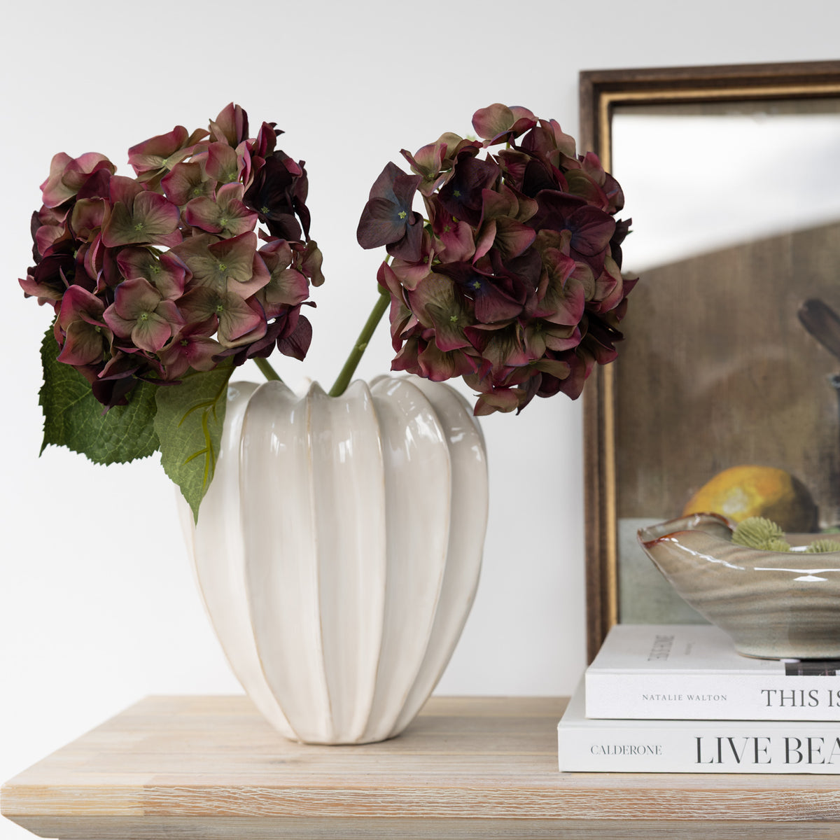 Faux Fig and Olive Hydrangea Stem
