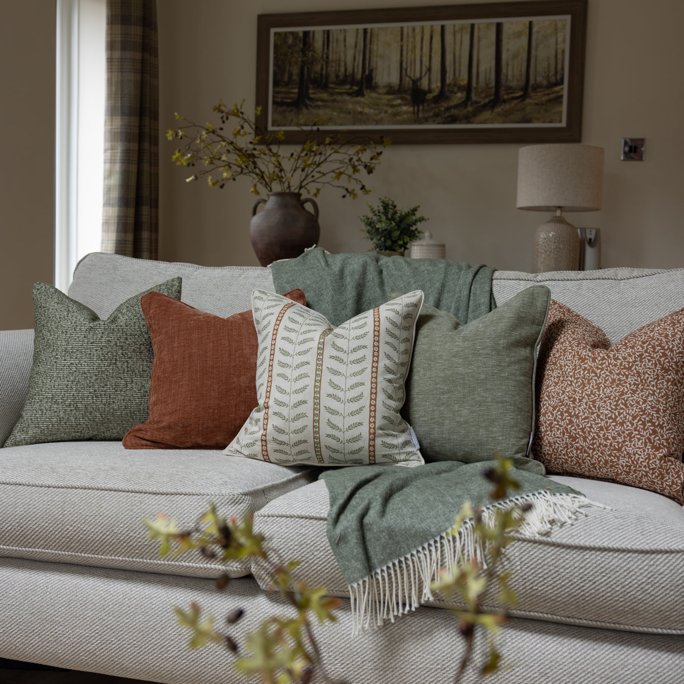 Elmsworth Rust & Olive Cushion Set