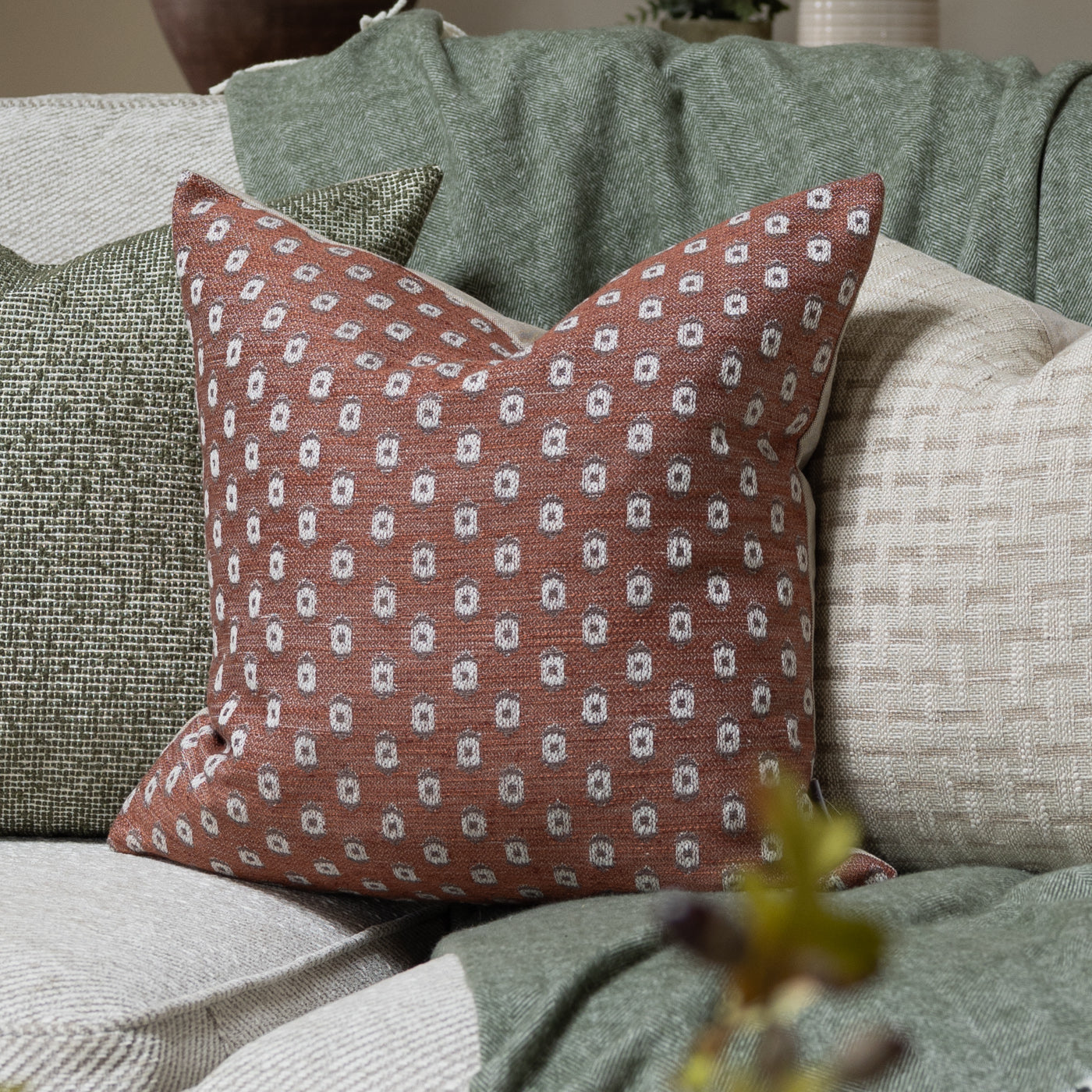 Rust Orange Spot Cushion