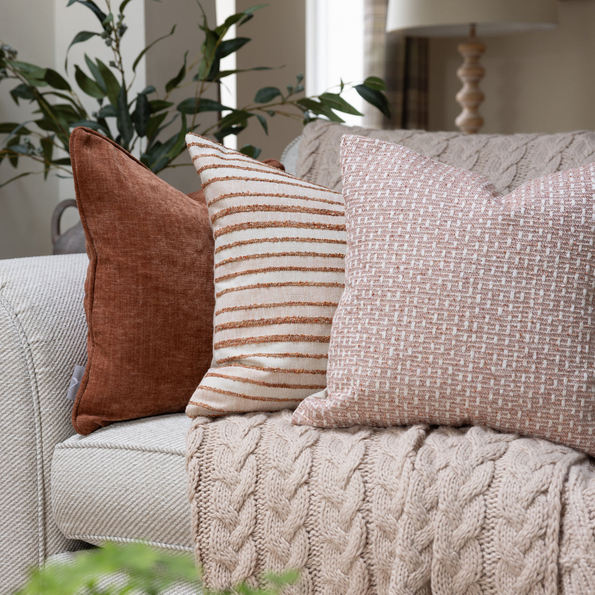 Fielding Rust Chenille Cushion