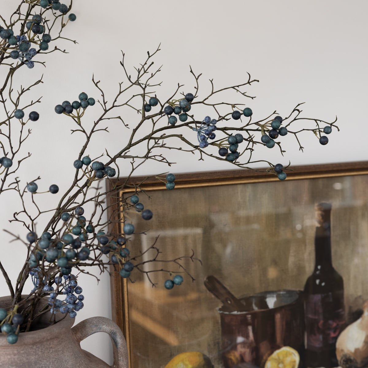 Faux Blue Berries Spray