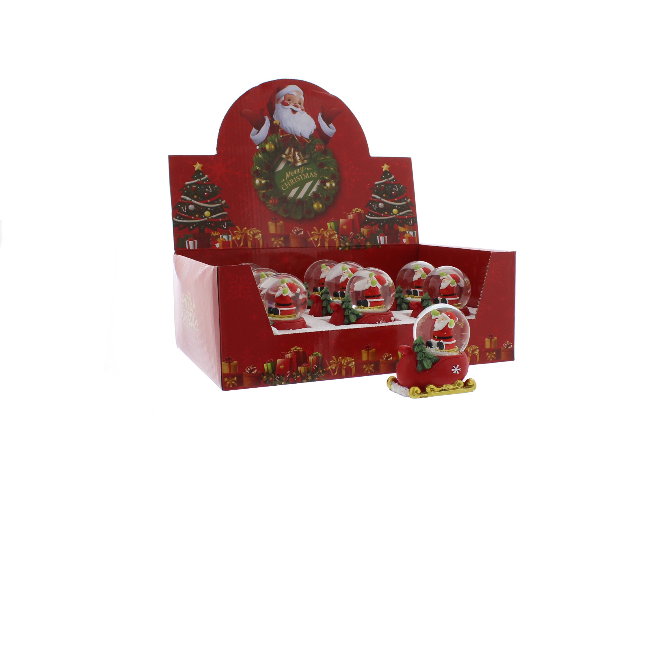 Father Christmas Snowglobe Red Sleigh