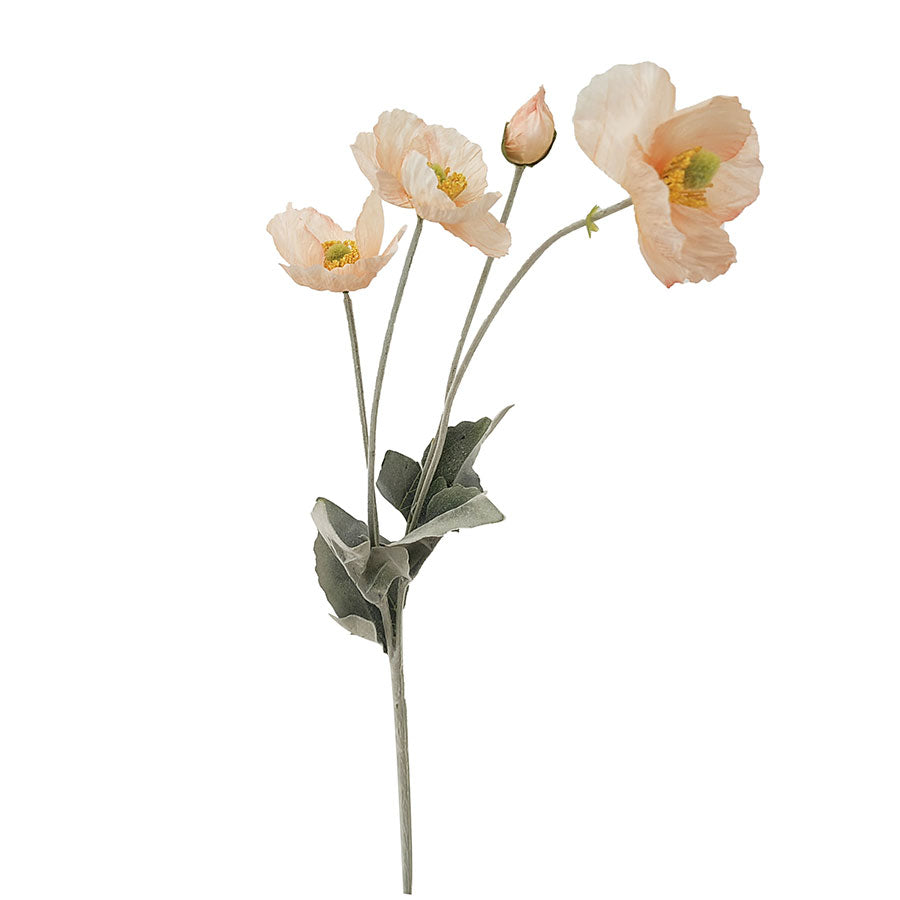 Salmon Poppy Spray