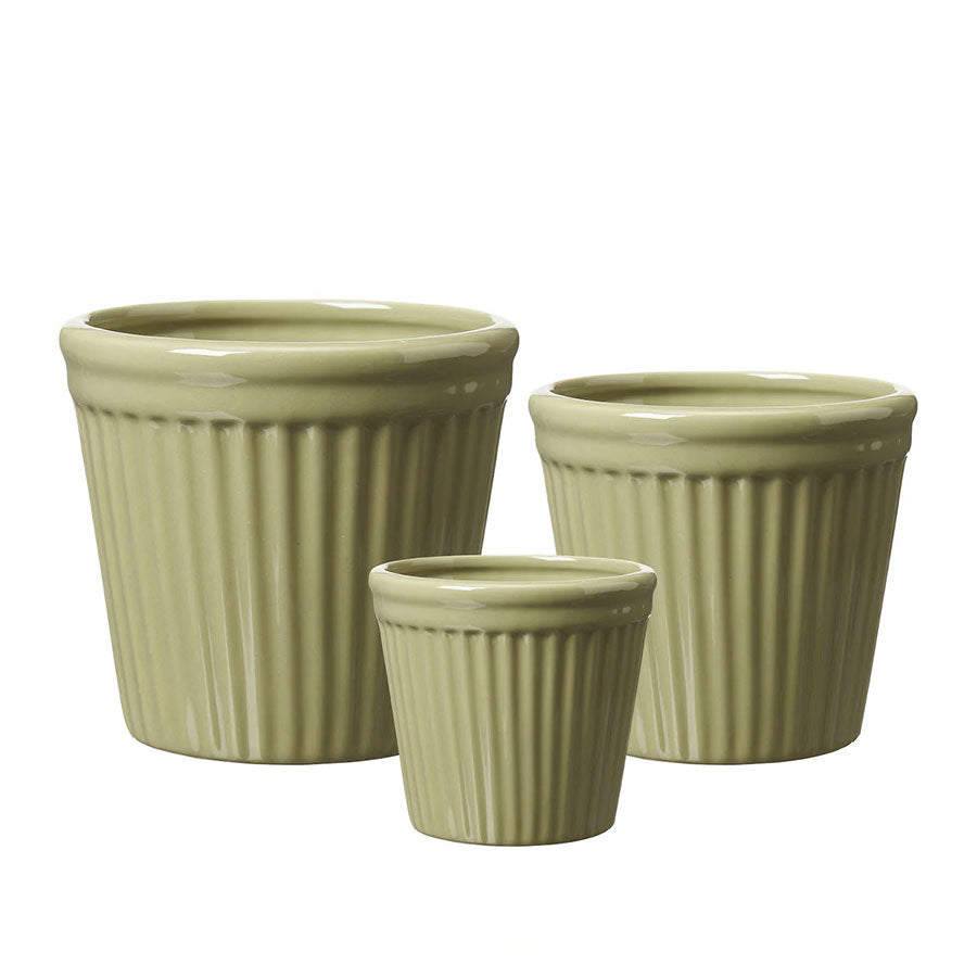 Estrid Olive Green Ceramic Pots
