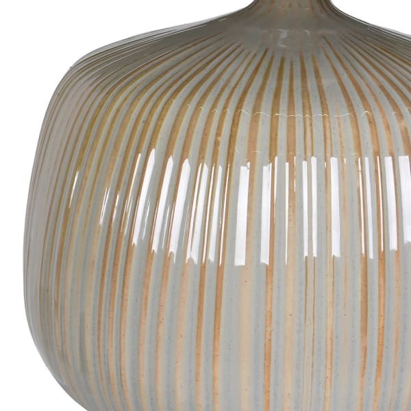 Neutral Ribbed Ceramic Table Lamp