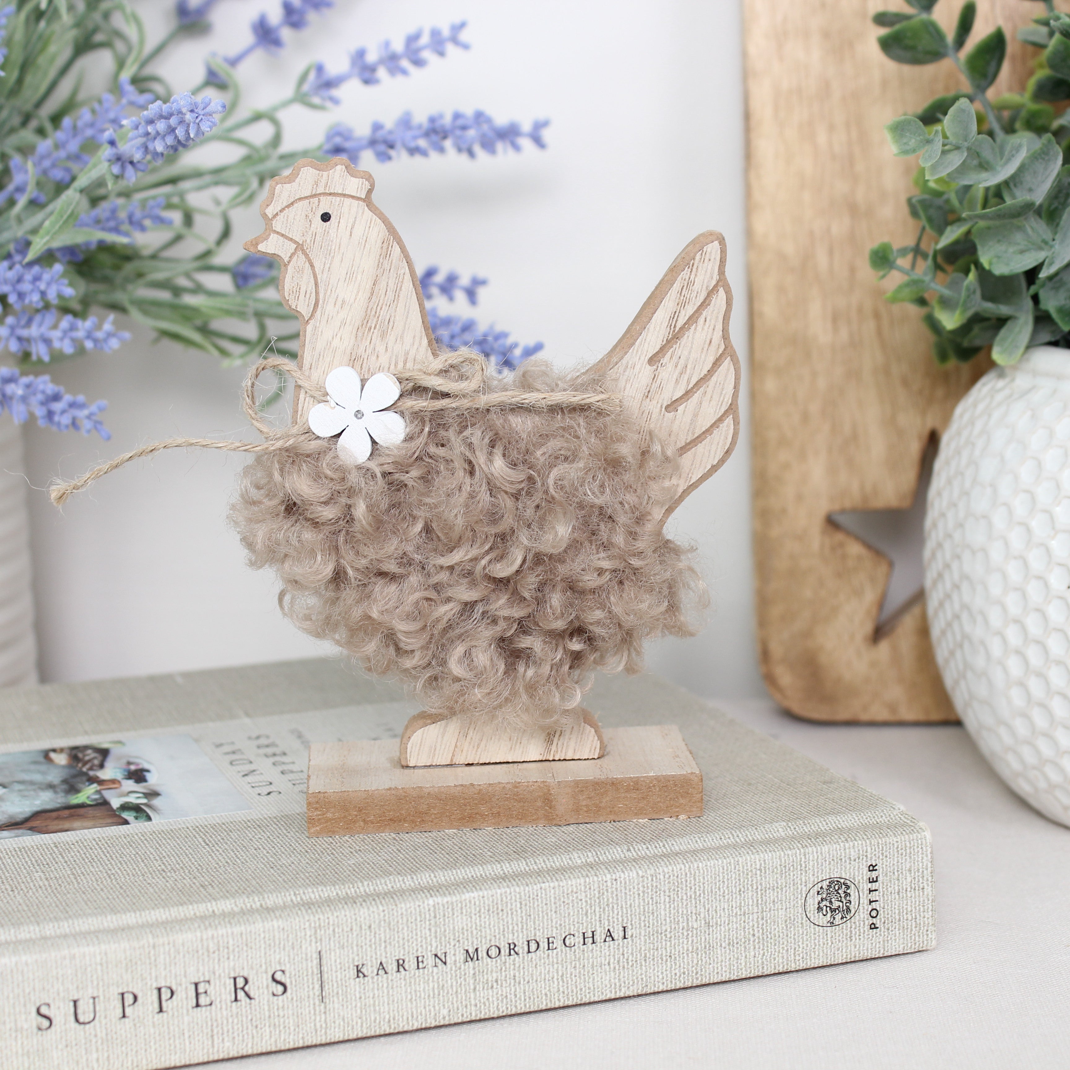 Small Fluffy Chicken Ornament
