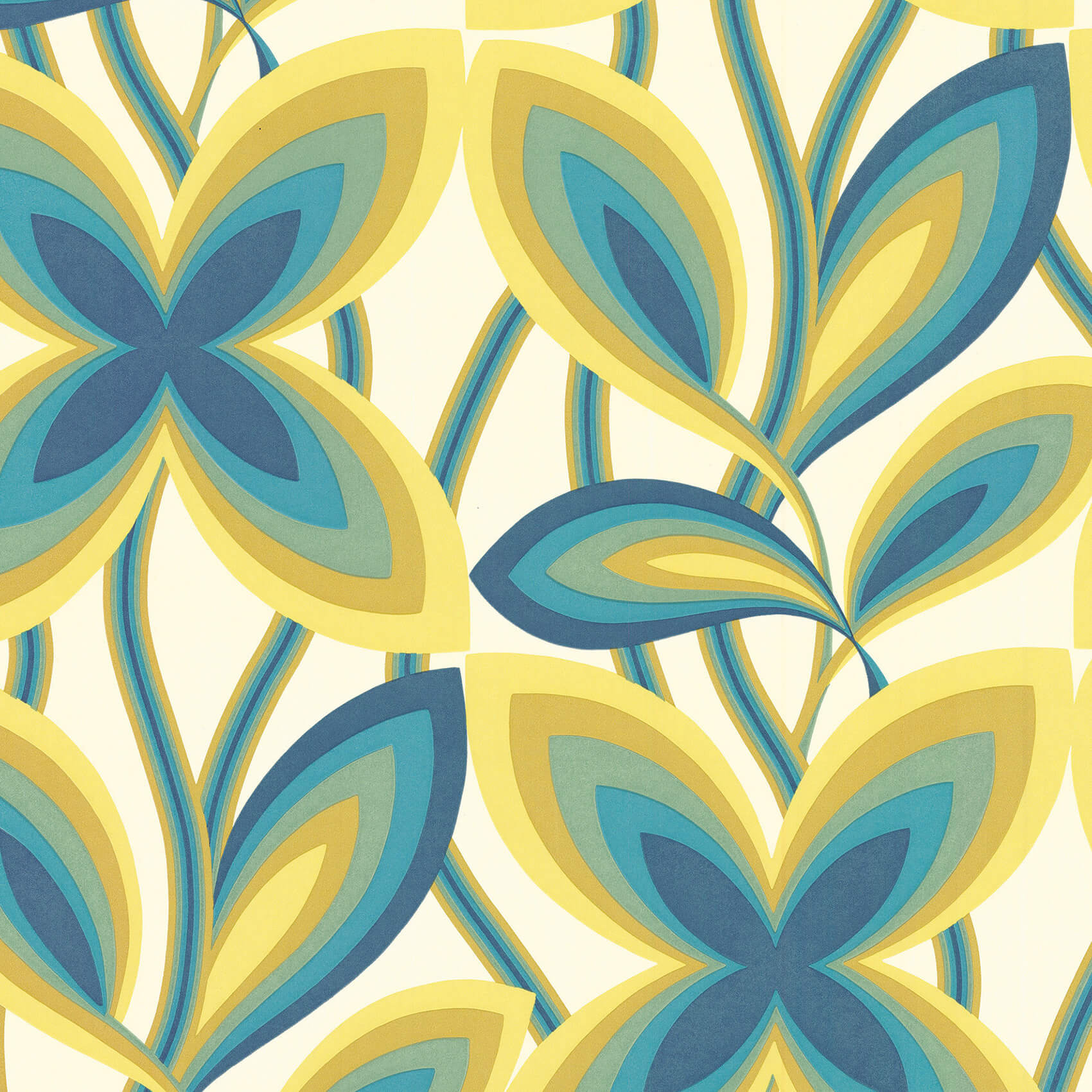 Little Greene Starflower Wallpaper - Peacock