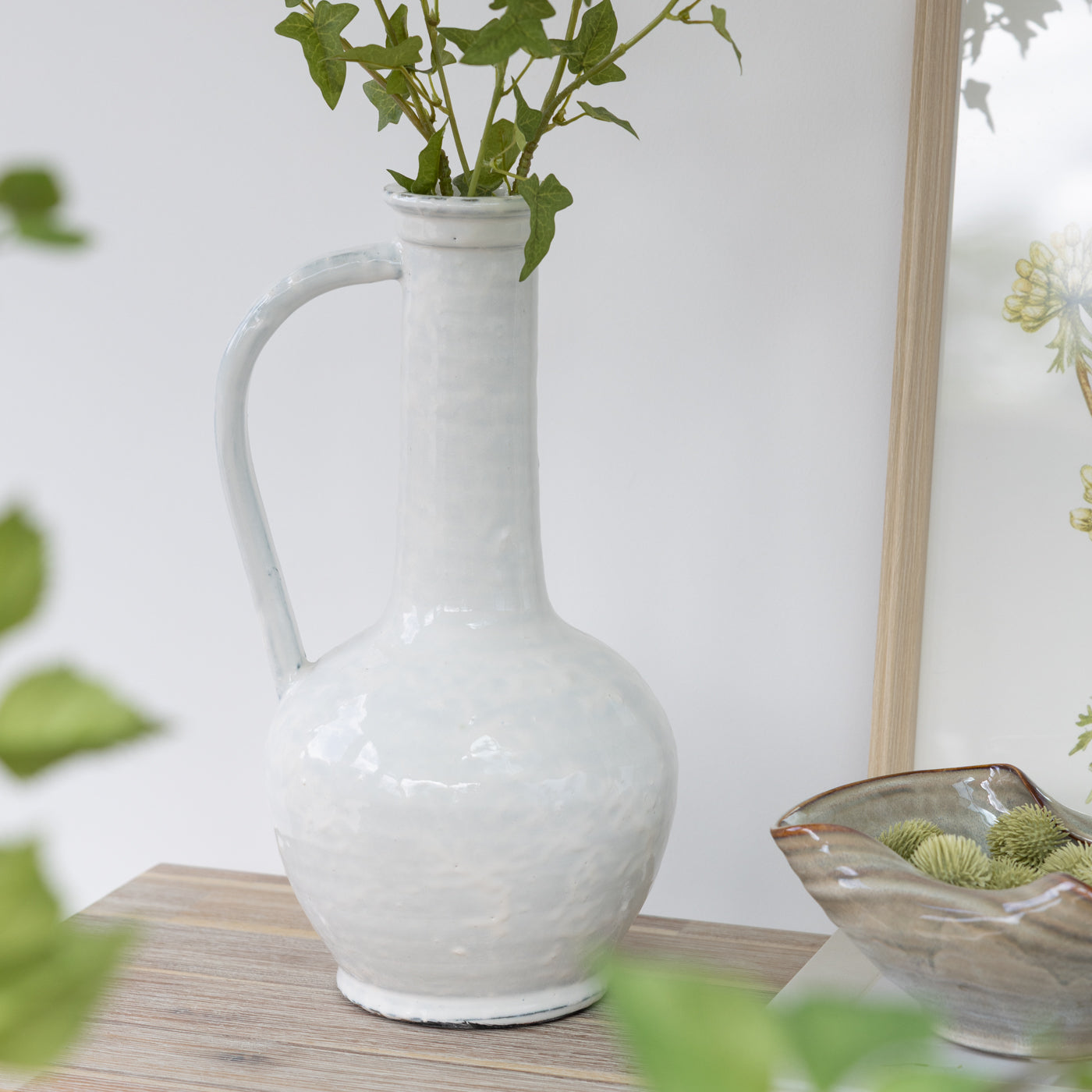 Rustic Glazed Ceramic Bottle Vase