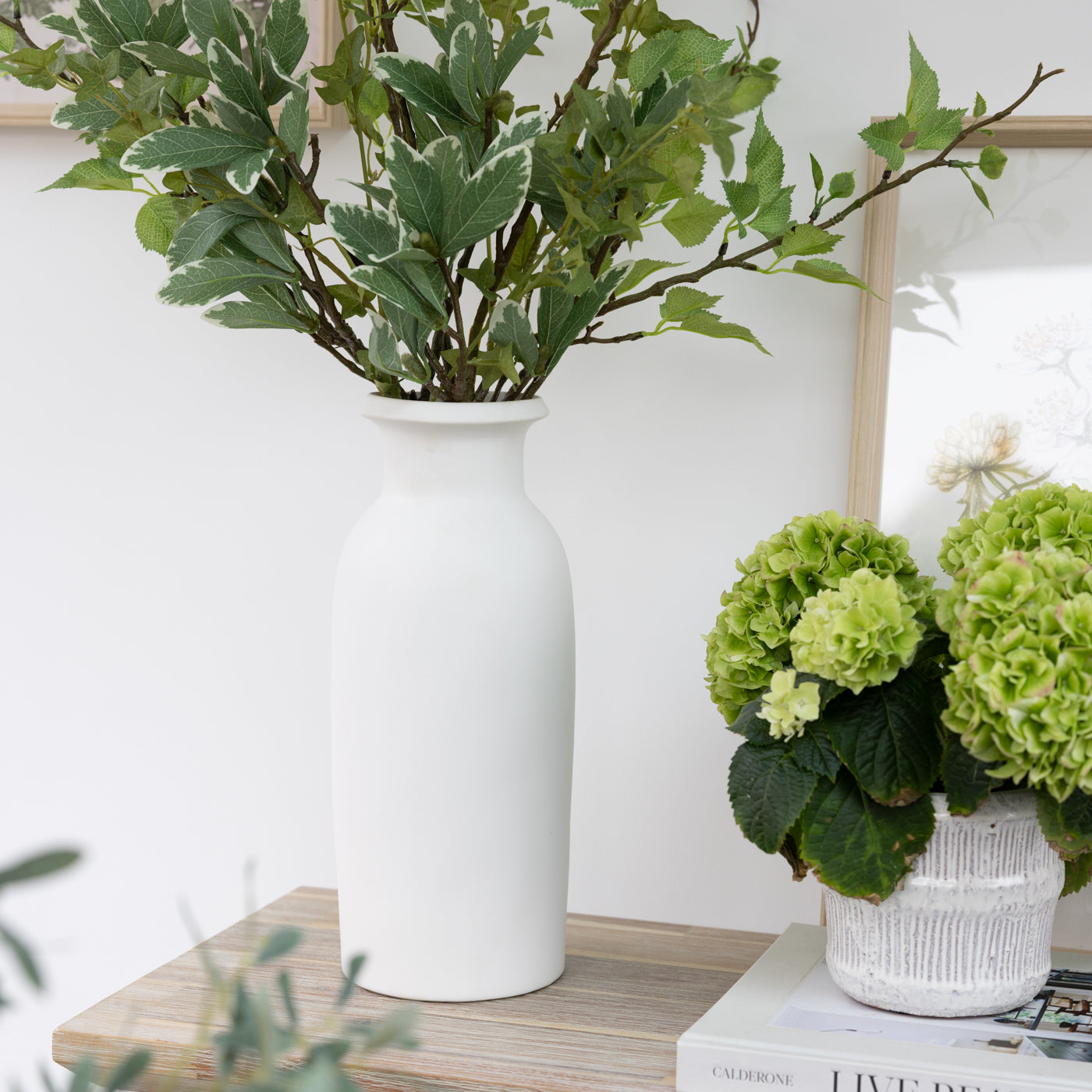 Tall White Ceramic Vase