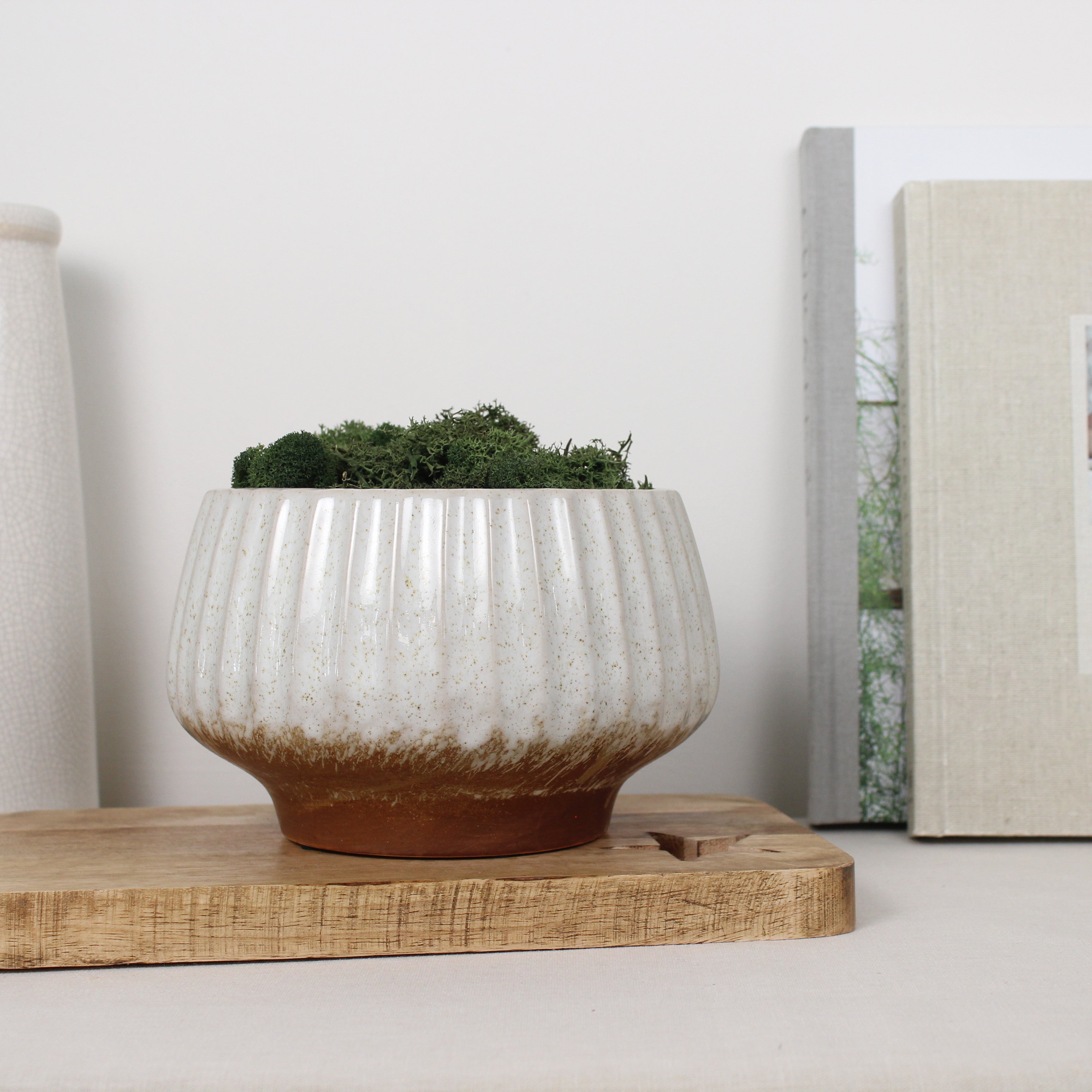 Cecilia Ivory & Brown Planter