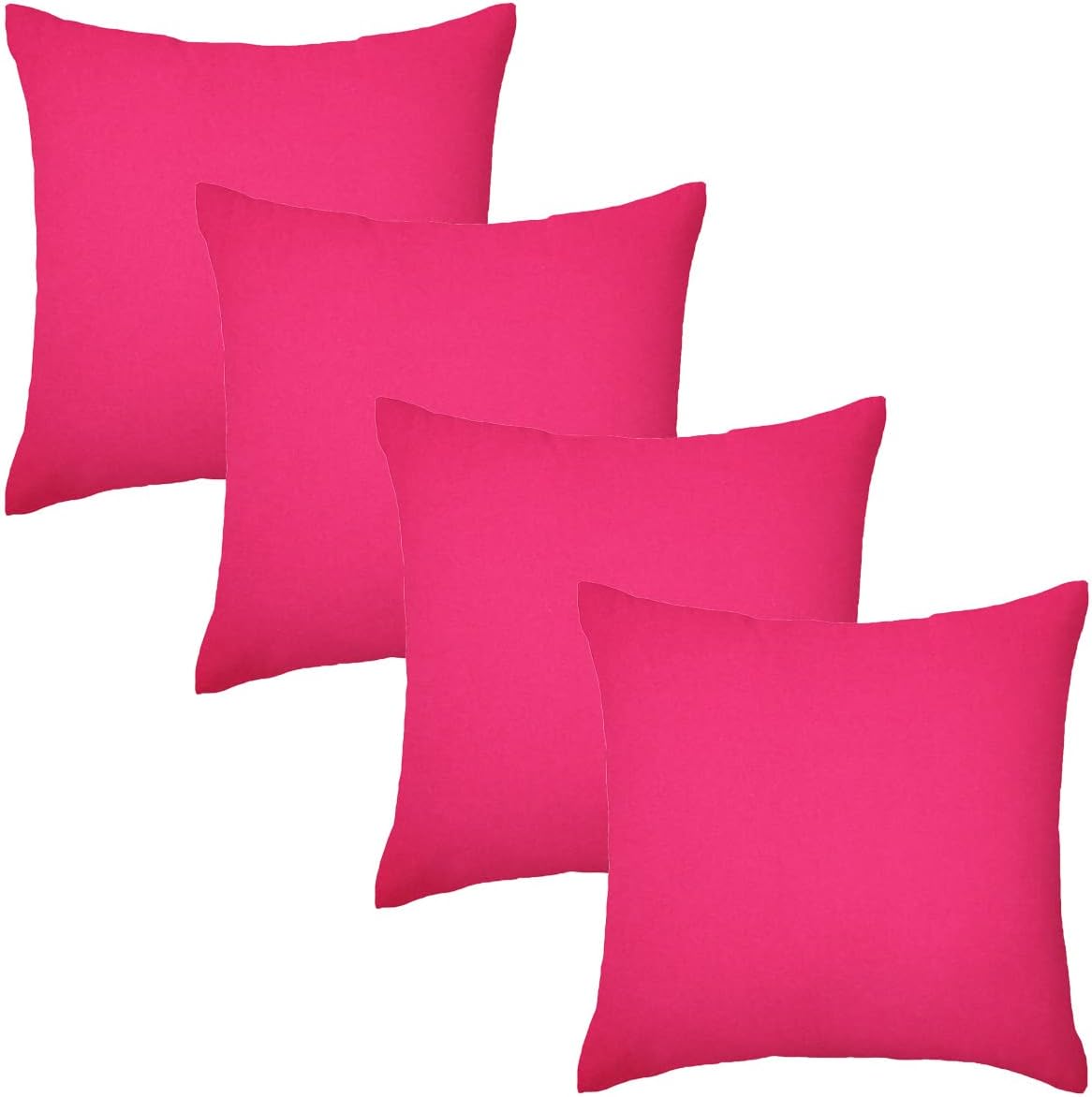 Set of 4 Premium Pink Garden Square Water Resistant Cushions