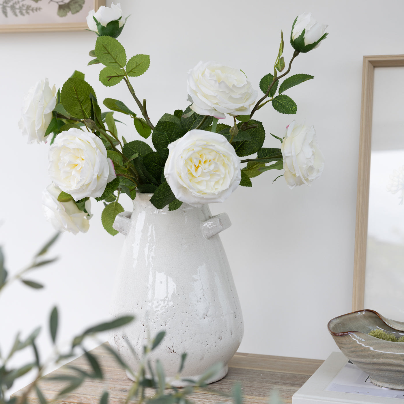 White Triple Rose Spray