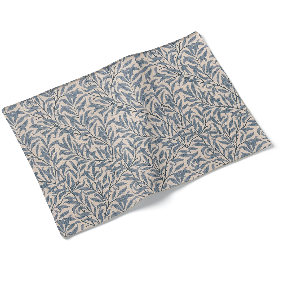 Set of 4 Azure Willow Bough Leaf William Morris Design Fabric Placemats