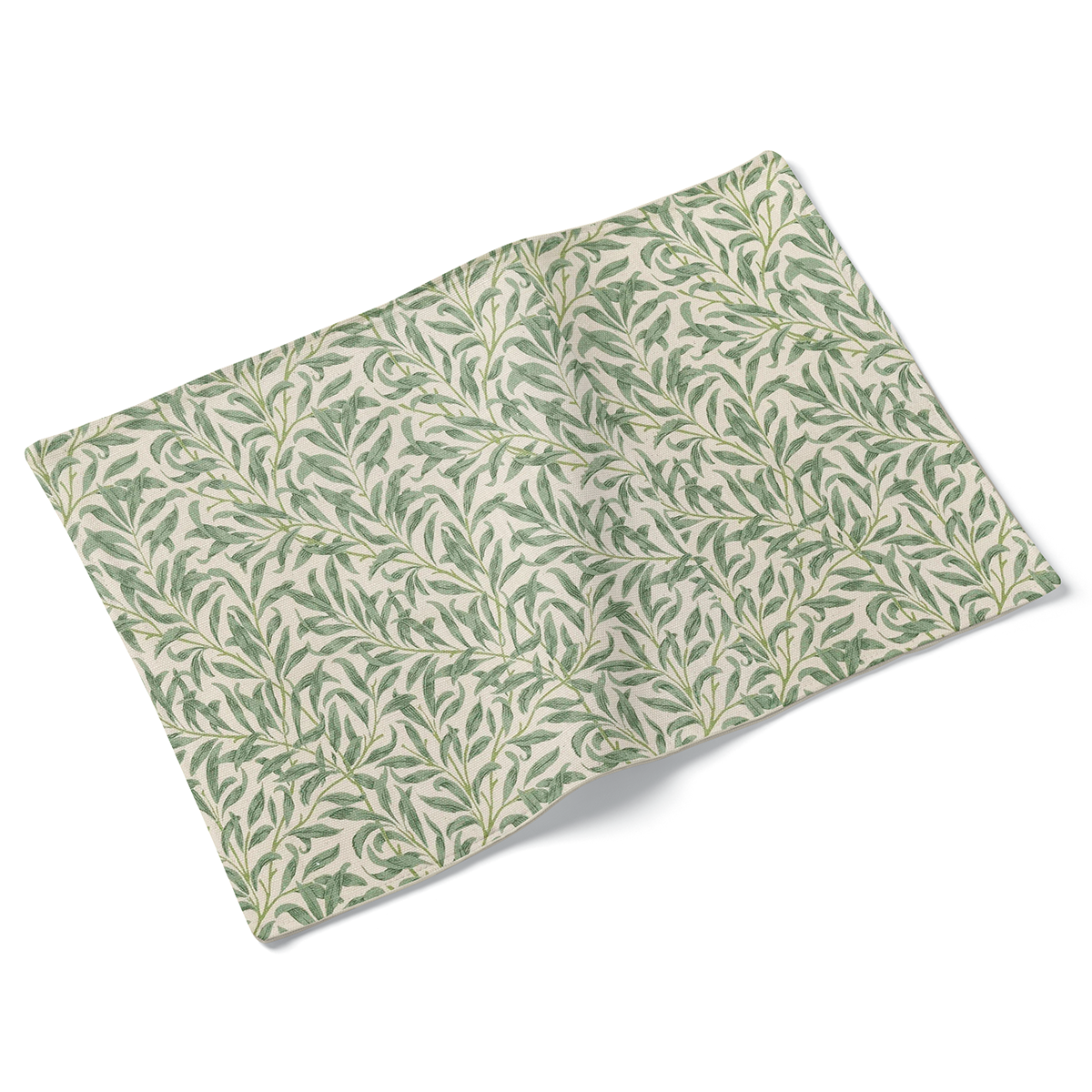 Set of 4 Duckegg Willow Bough Leaf William Morris Design Fabric Placemats