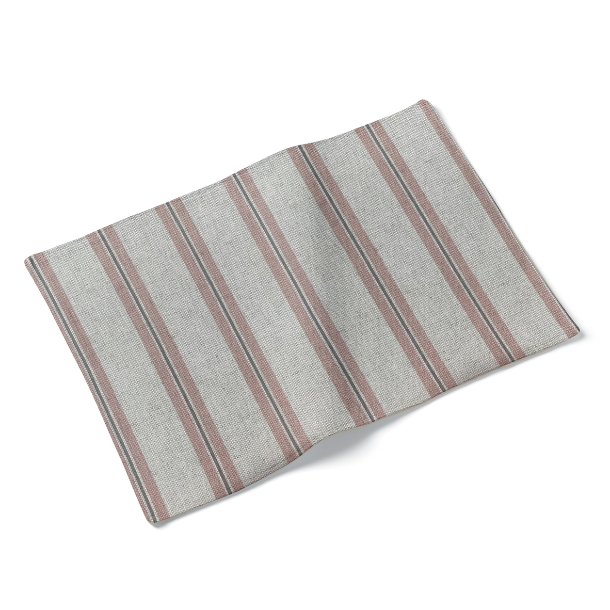 Set of 4 Blush Winterfell Ticking Stripe Design Fabric Placemats
