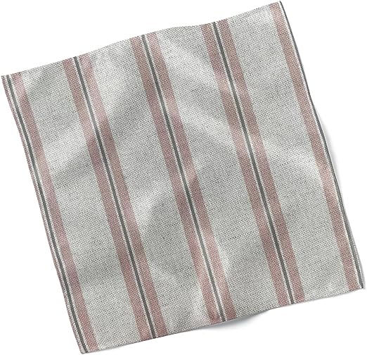 Set of 4 Winterfell Ticking Blush Stripe Design Fabric Napkins