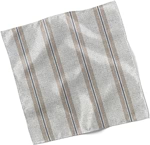 Set of 4 Winterfell Ticking Sand Stripe Design Fabric Napkins