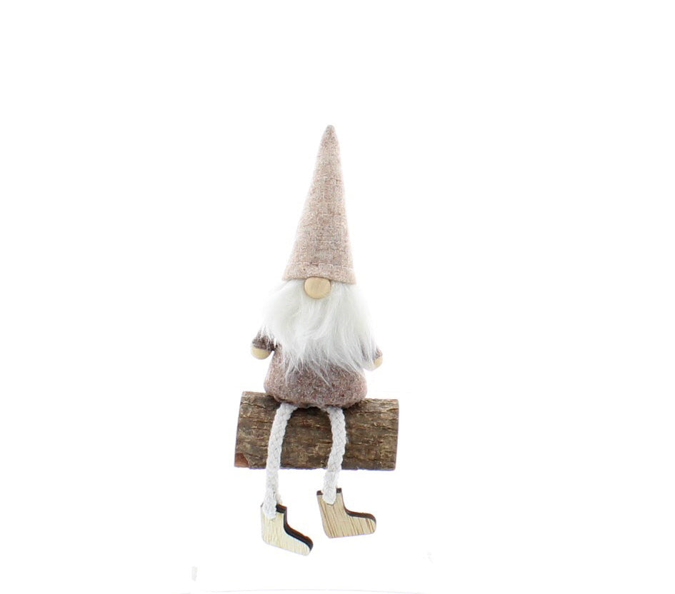 Sitting Wooden Gonk With Hat