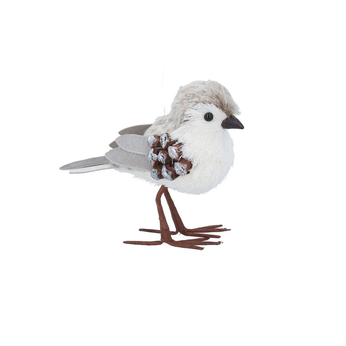 Large Natural White Fabric/Cone Bird Decorations
