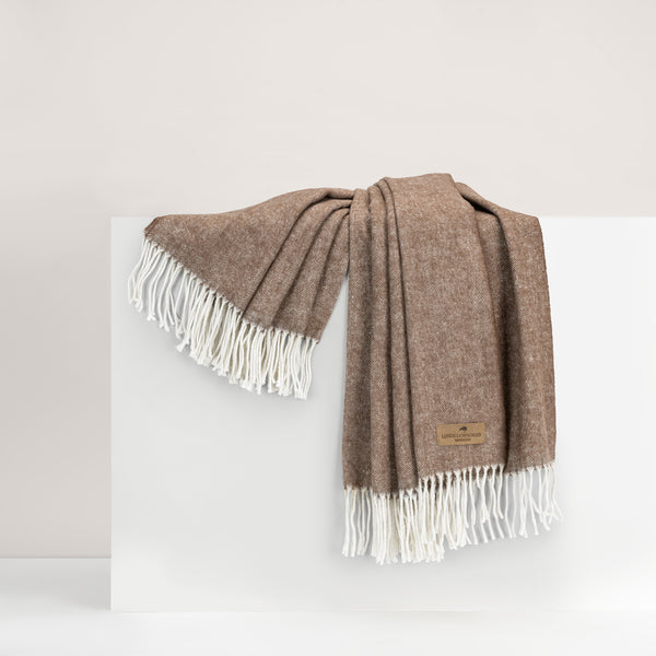 Cocoa Italian Herringbone Throw