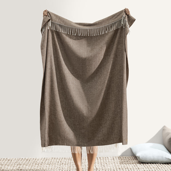 Cocoa Italian Herringbone Throw