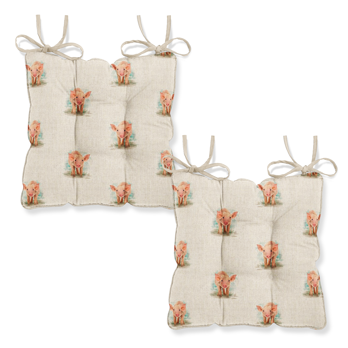 All Over Piglet Pattern Chair Seat Pad