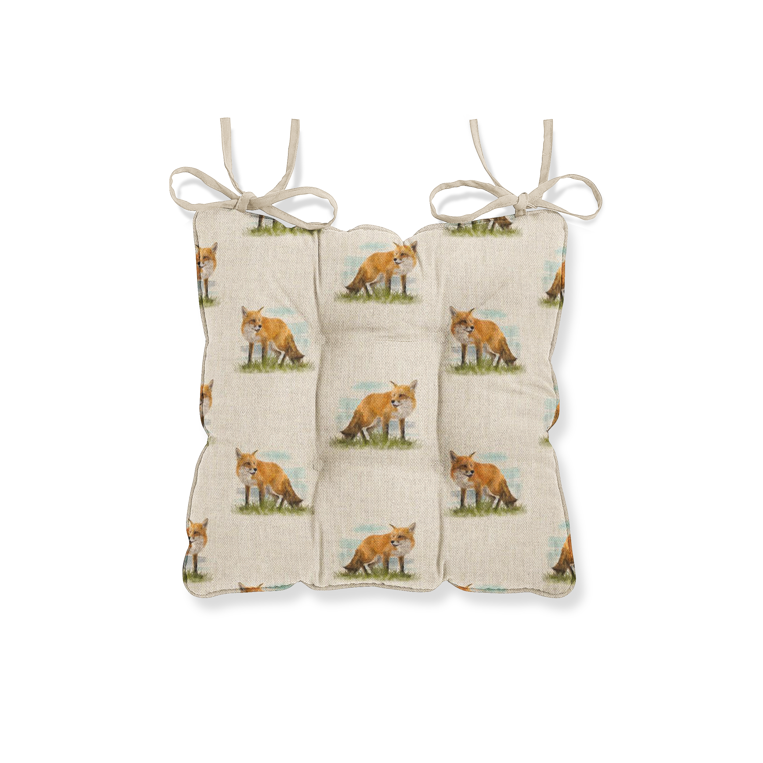 All Over Fox Pattern Chair Seat Pad
