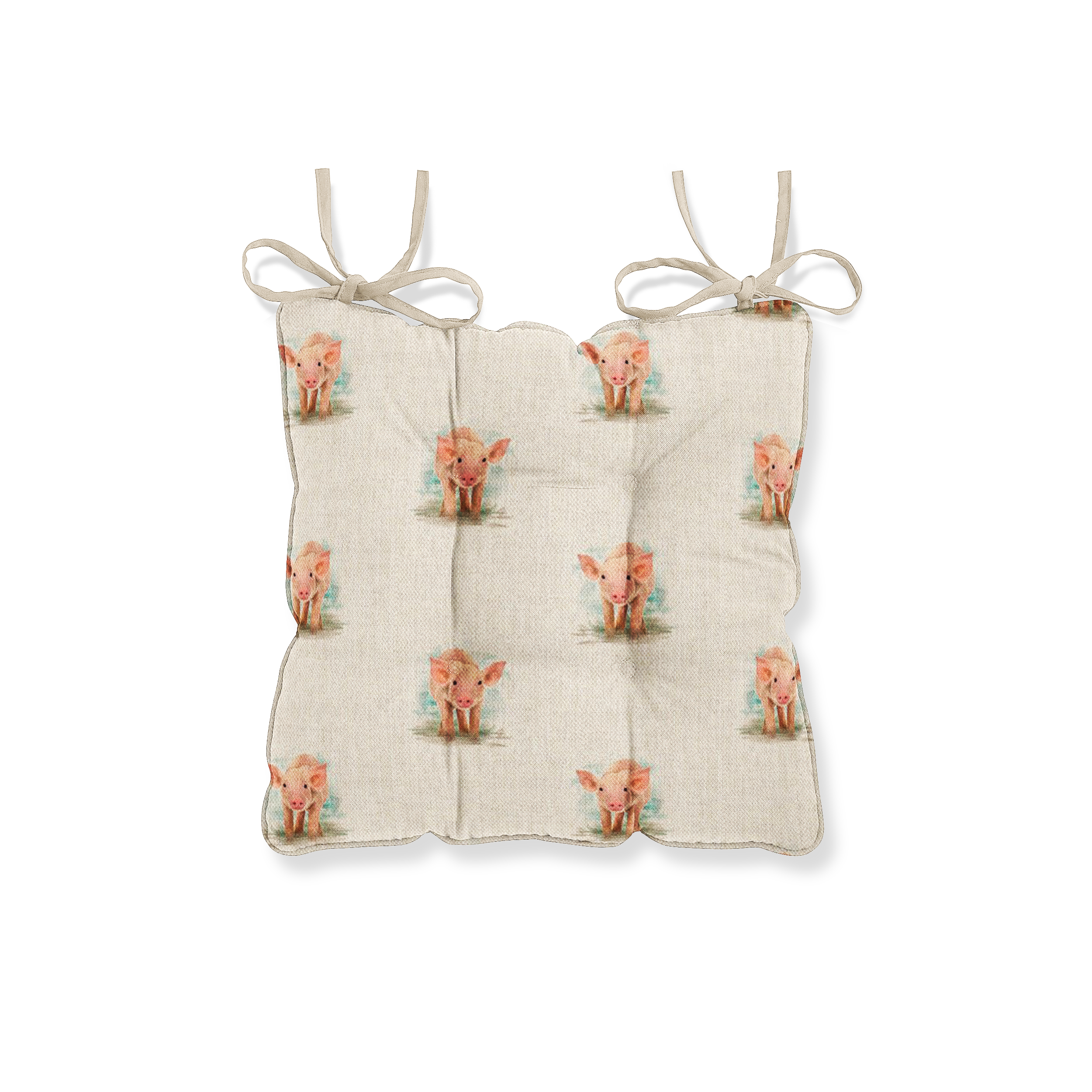 All Over Piglet Pattern Chair Seat Pad