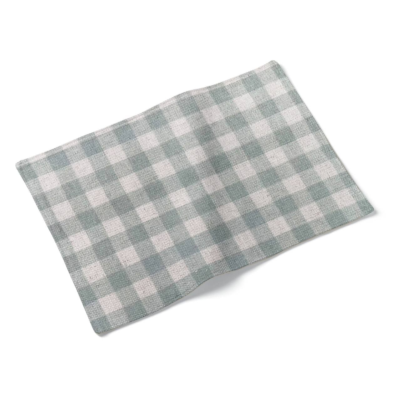 Set of 4 Hillcrest Duckegg Gingham Design Fabric Placemats