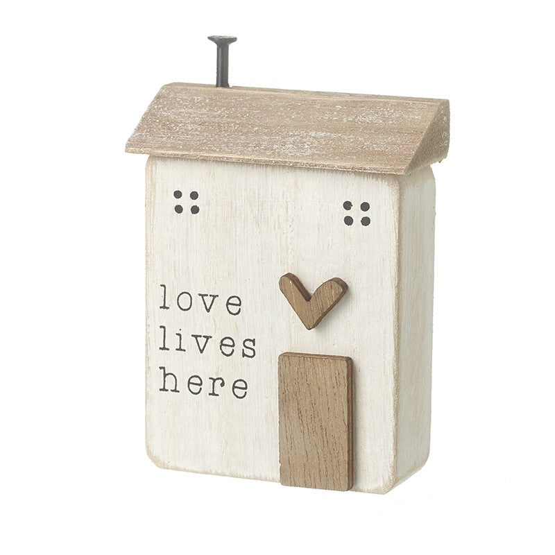 'Love Lives Here' Wooden House Ornament