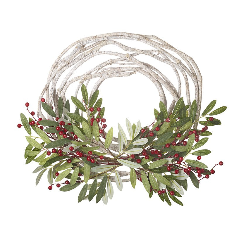 White Twine & Red Berries Decoration