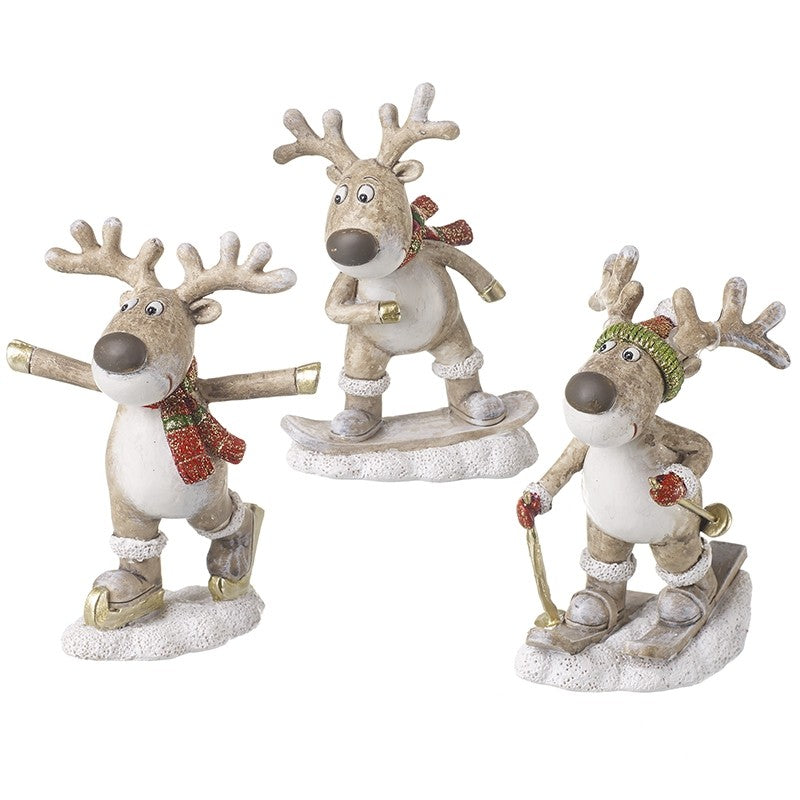 Winter Sports Reindeer Ornaments