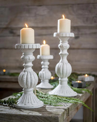 Thumbnail for Large fancy white wood Candlestick