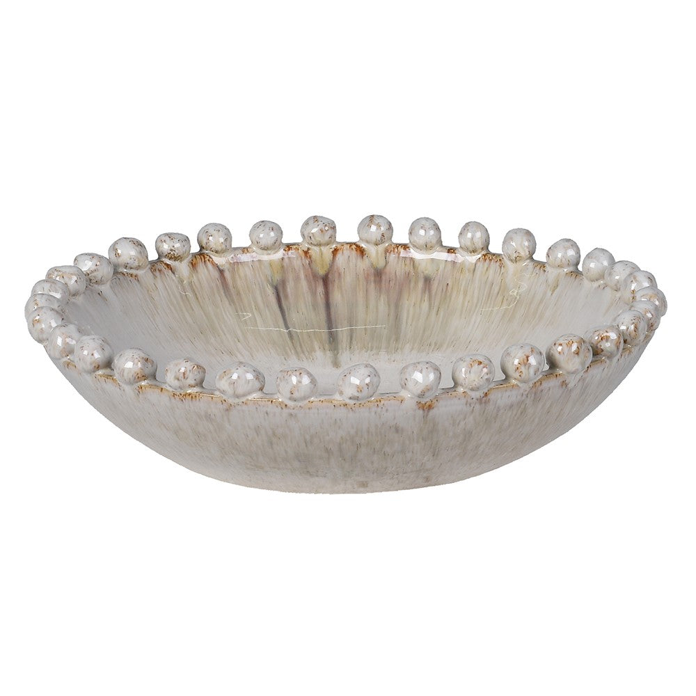 Cream Beaded Edge Bowl