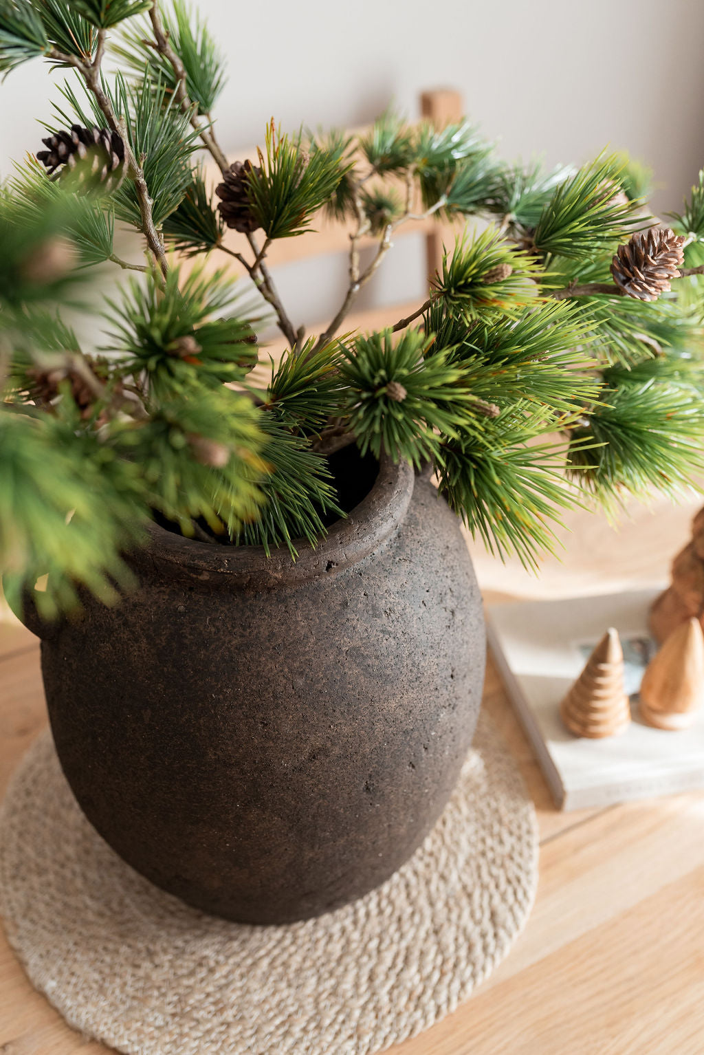 Brown Rustic Earthenware Handle Vase