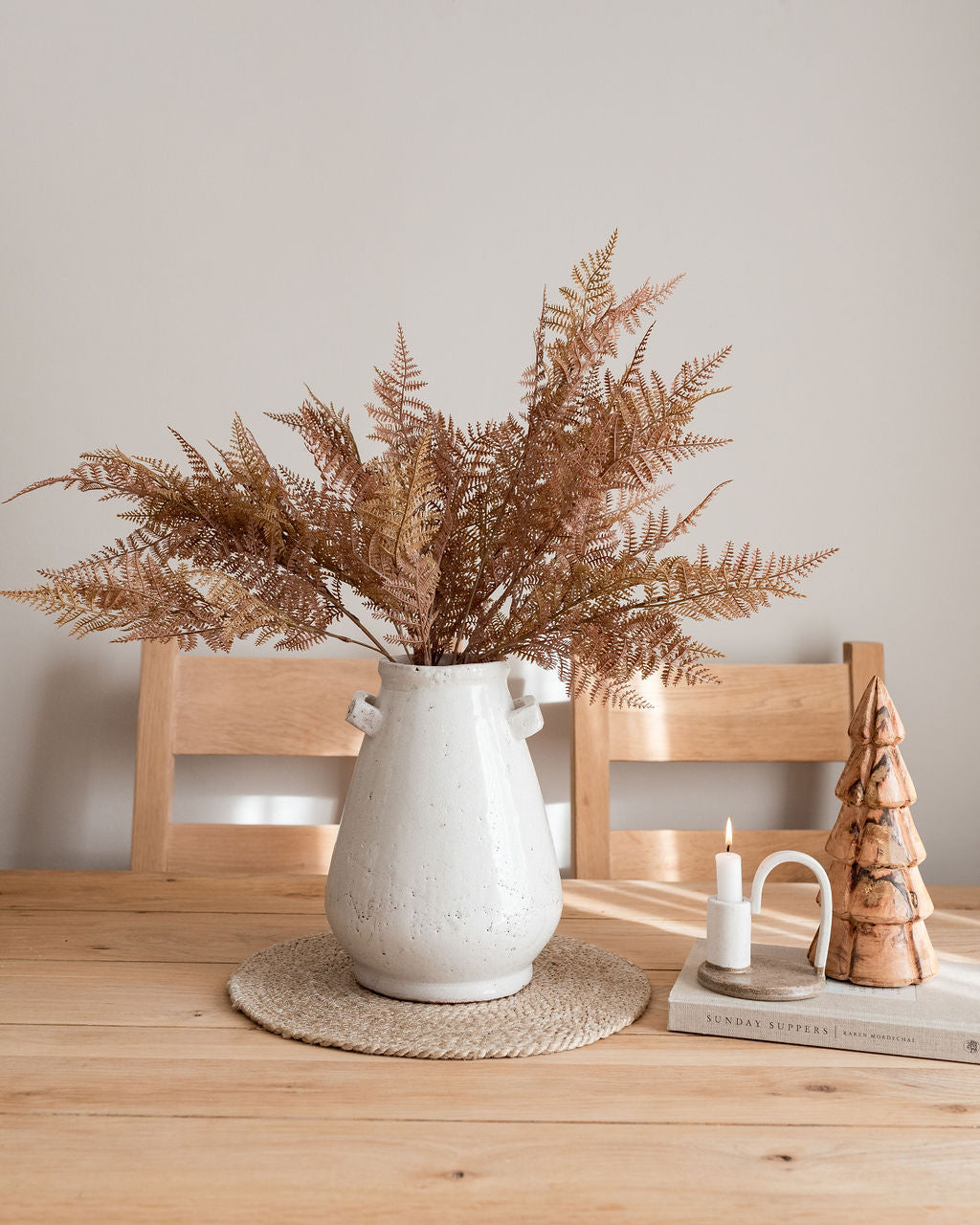 Faux Brown Fern Spray