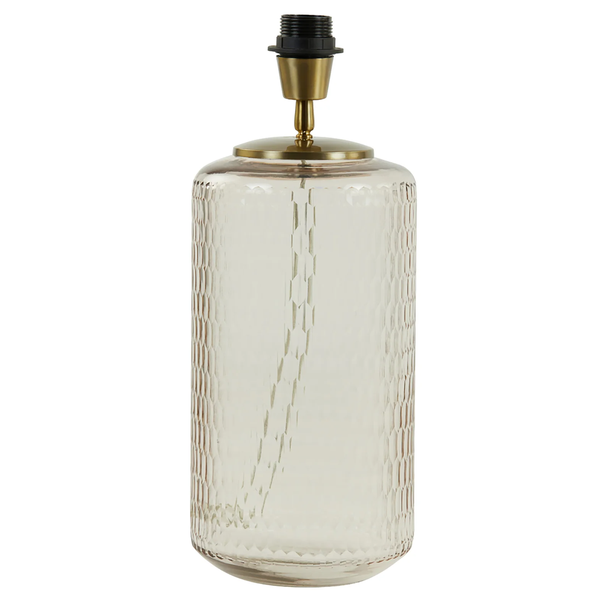 Dilano Light Pink Dimpled Glass Lamp Base - Rectangular