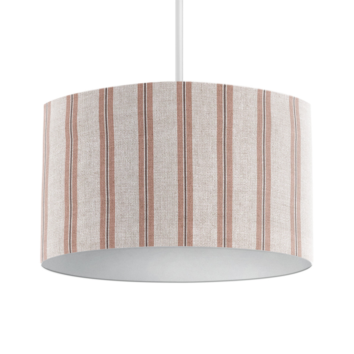 Winterfell Blush Ticking Stripe Drum Lampshade