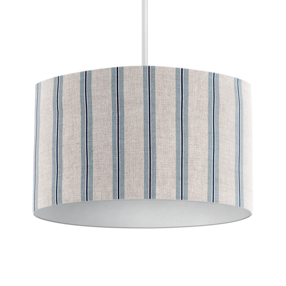 Winterfell Sky Blue Ticking Stripe Drum Lampshade