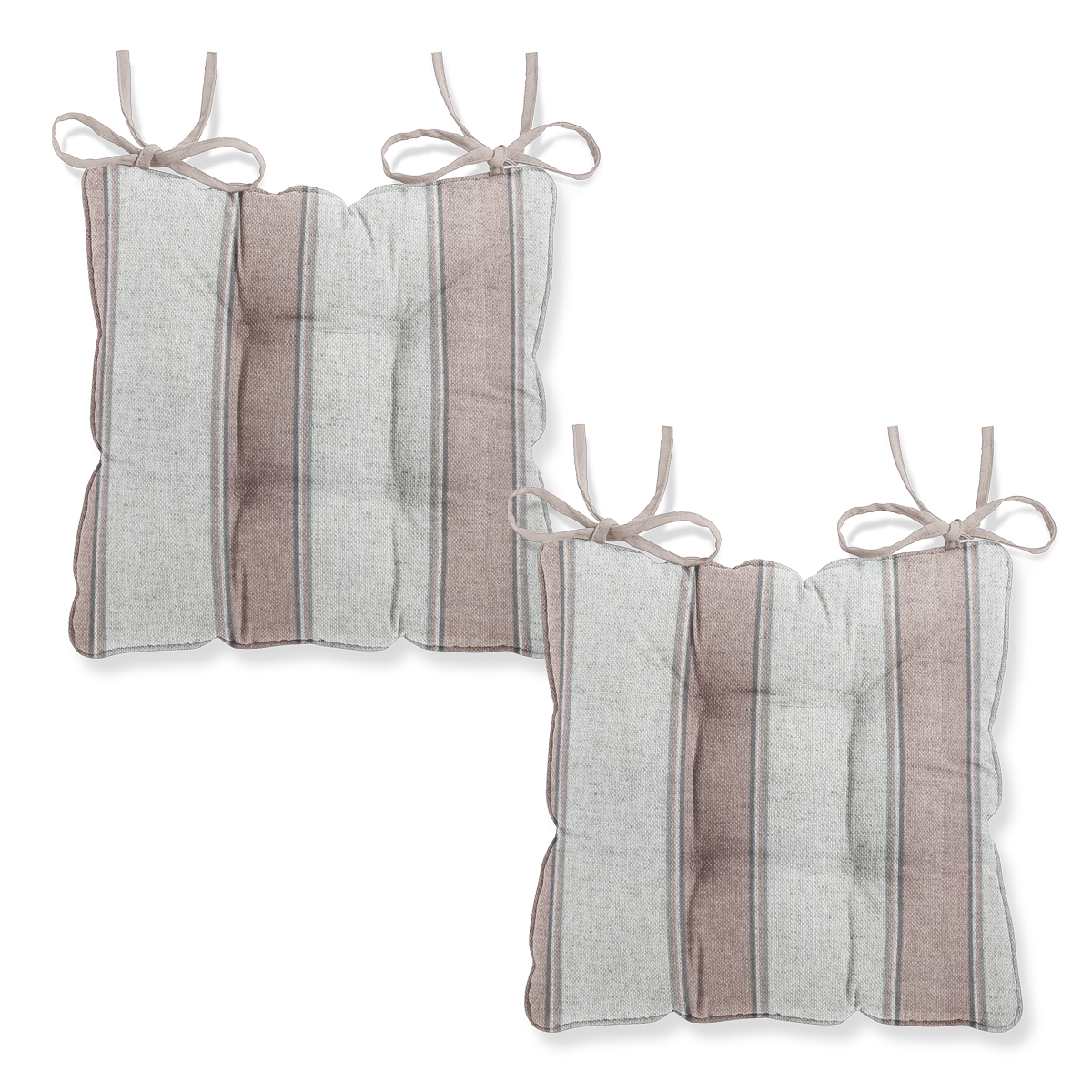 Willow Blush Wide Stripe Chair Seat Pad