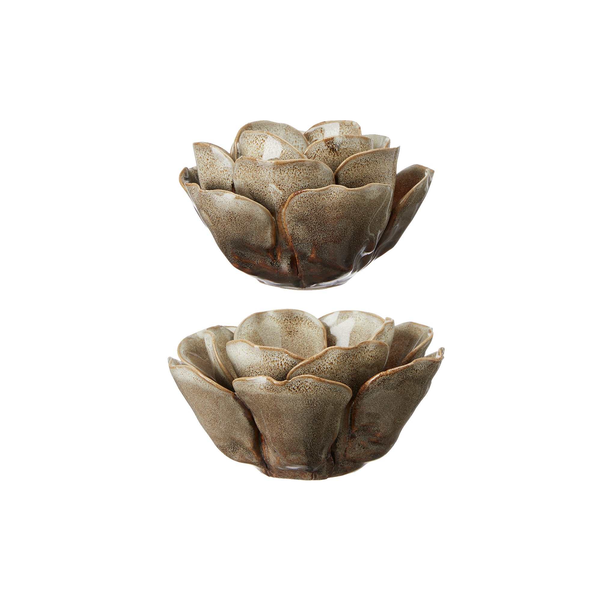 Amber Artichoke Candle Holders