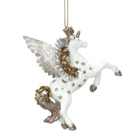 Thumbnail for Cream & Gold Resin Flying Unicorn Christmas Tree Decoration