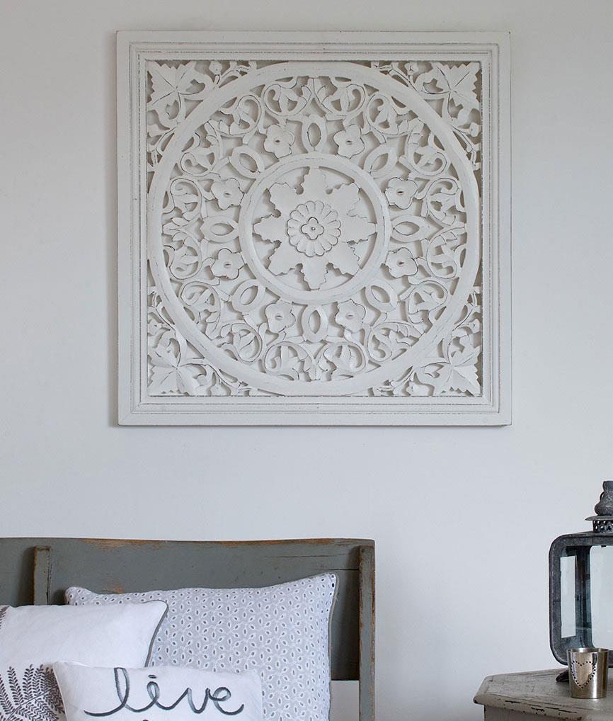 White Carved Wall Panel