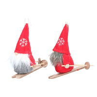 Thumbnail for Fabric Nordic Santa on Skis Decoration