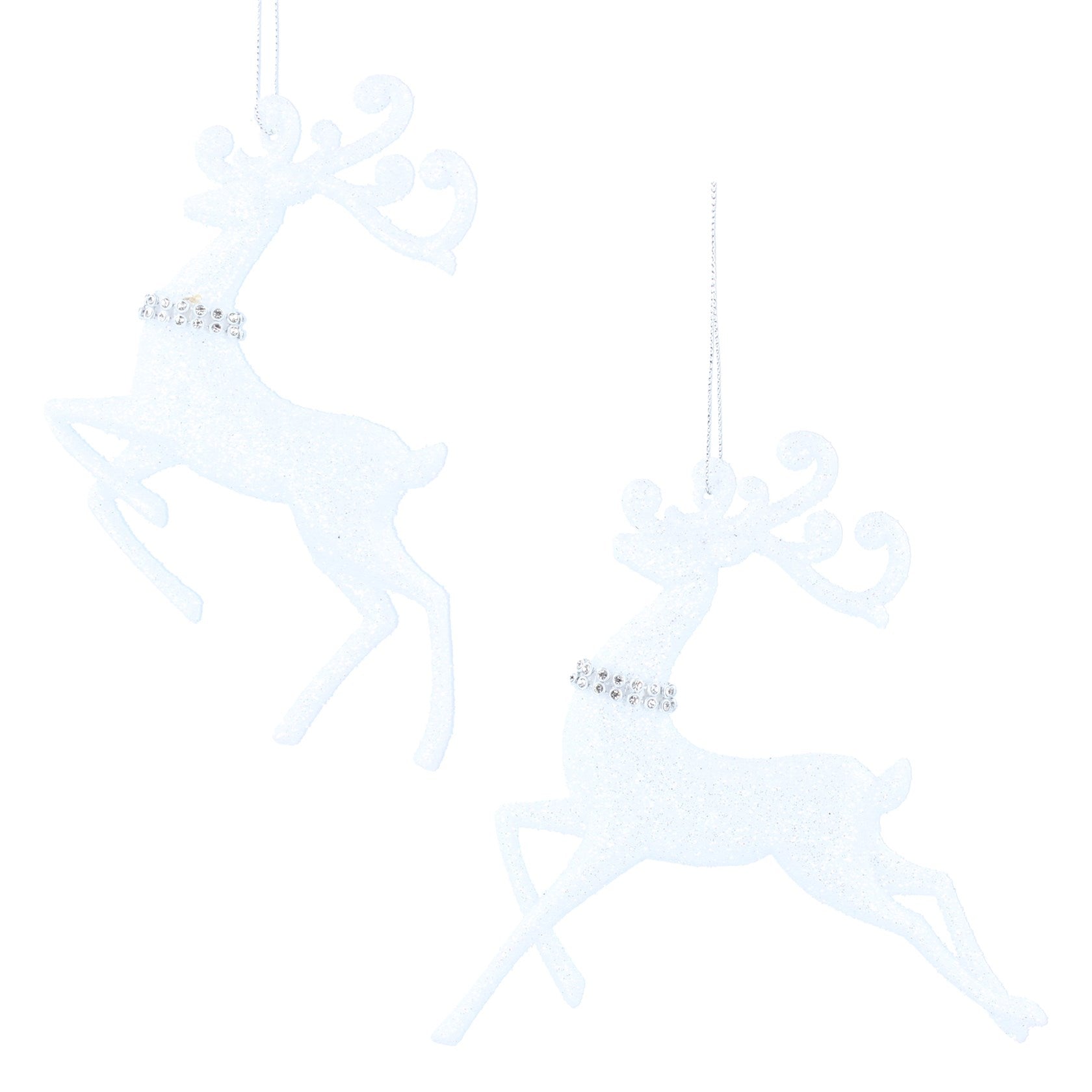 White Glitter and Diamanté Reindeer