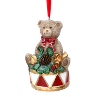 Thumbnail for Resin Teddy on Drum Tree Decoration